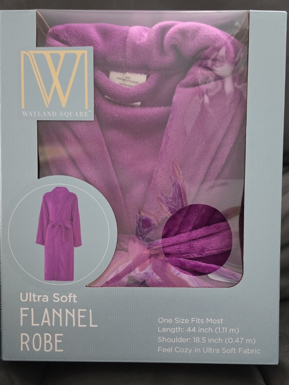 Wayland Square Ultra Soft Flannel Robe - Purple